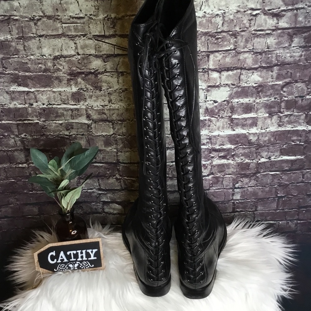 ⛔️SOLD⛔️Miu Miu Black Lace Up Riding Boots! - Picture 5 of 9